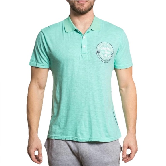 American Fighter Other - American Fighter Men's Polo Shirt Indian River Mint Green Blueish Size XL